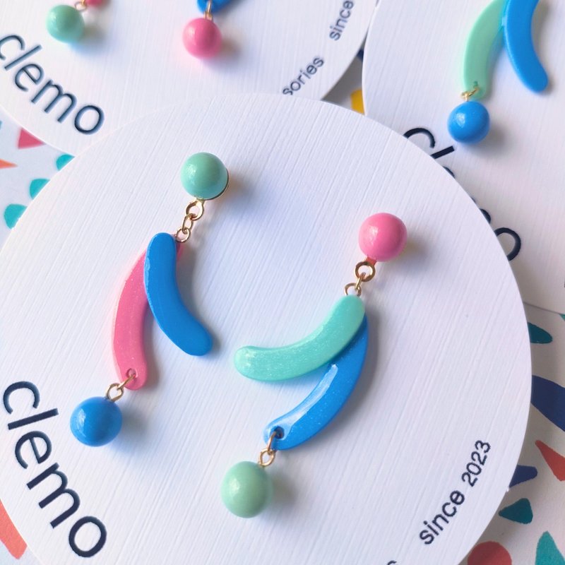 Banana – Pastel colors, Earrings - ต่างหู - วัสดุอื่นๆ หลากหลายสี