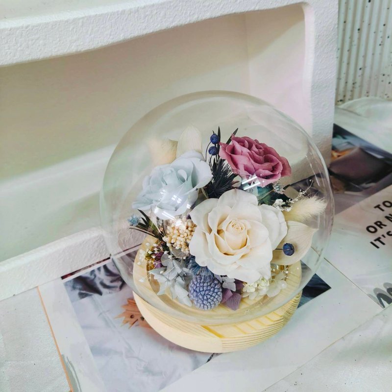 【蕎翎工作室】永生玫瑰花球 情人節禮物 生日禮物 全客製色系 - 乾燥花/永生花 - 植物．花 多色