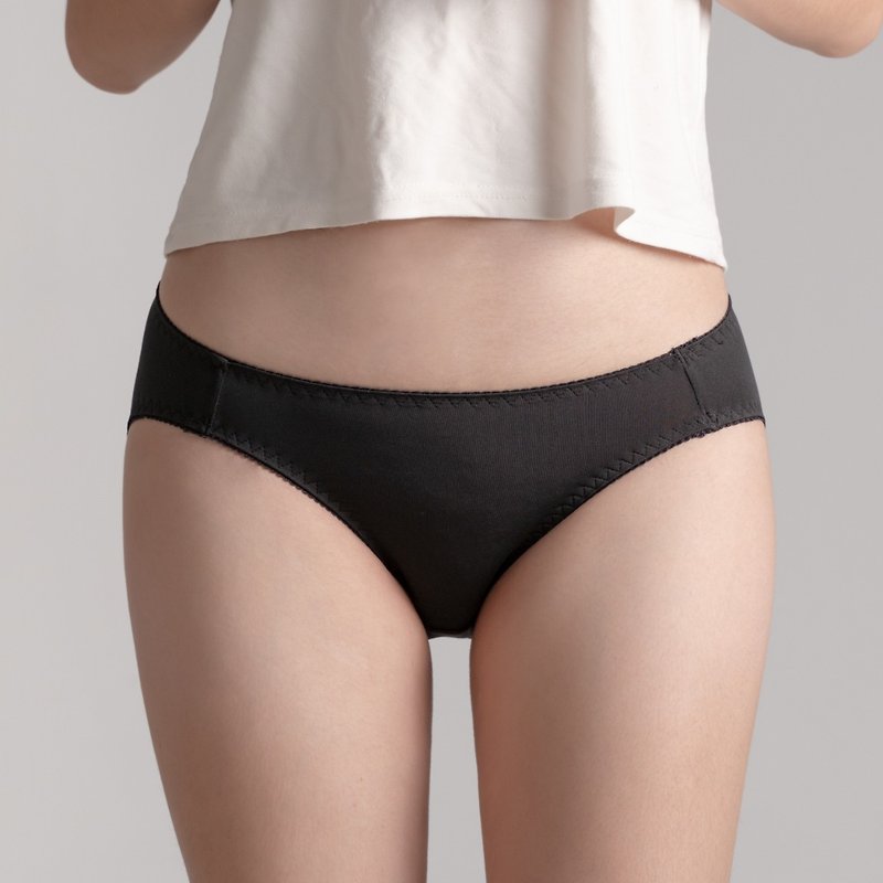Absorb secretion white pants - basic three-piece set - ชุดชั้นในผู้หญิง - เส้นใยสังเคราะห์ สีดำ