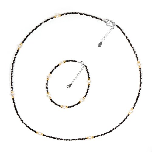 正佳珠寶 Gemsrich Jewelry 【正佳珠寶】天然淡水珍珠 極細黑尖晶 珍珠項鍊 珍珠手鍊