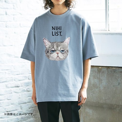 mai-gallery The nihilistic cat /厚みのある生地のBIGシルエットTシャツ