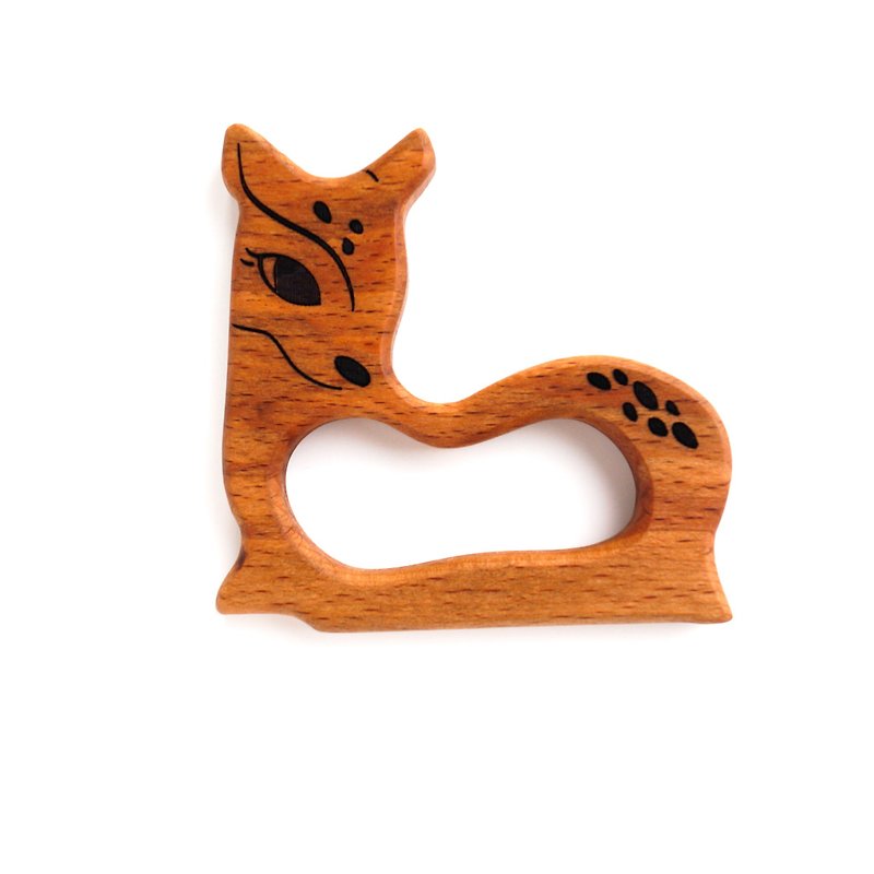 Wooden teether Deer. Wooden toy for baby.