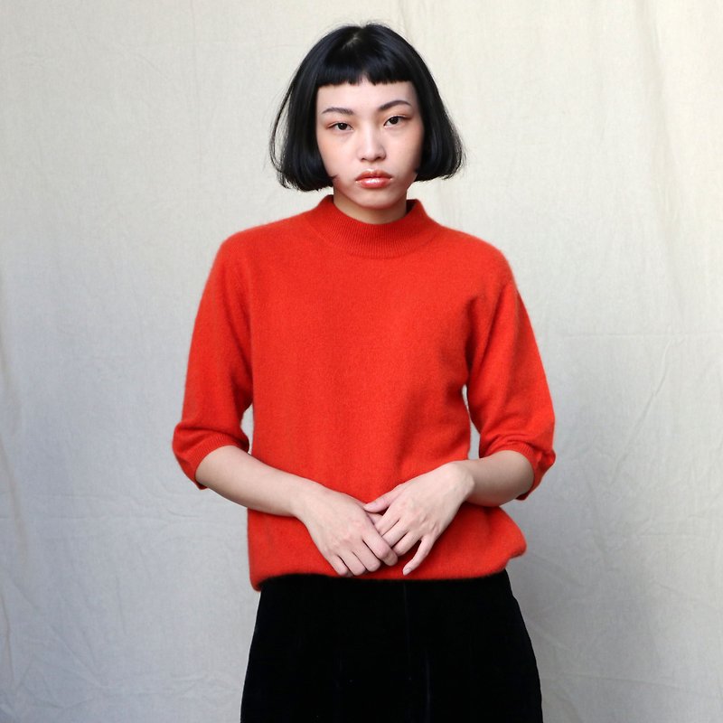 Pumpkin Vintage. Cashmere cashmere pullover premium sweater - สเวตเตอร์ผู้หญิง - ขนแกะ สีส้ม