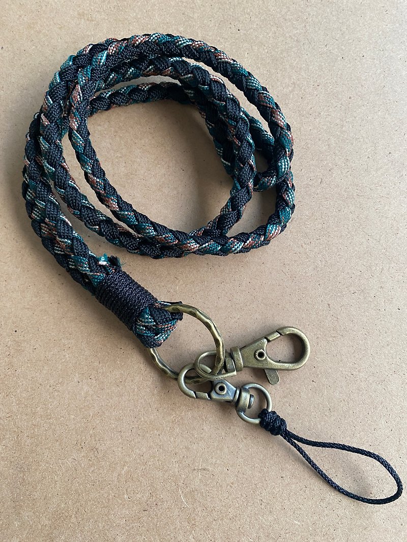 迷彩風 傘繩編織手機吊繩 證件套掛繩 - 掛繩/吊繩 - 聚酯纖維 綠色