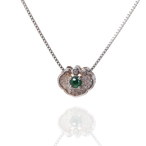 瓔珞珠寶盒 E.L.Jewelry Box 【人生如意】冰種老坑綠翡翠蛋面如意項鍊925銀|天然A貨翡翠|送禮