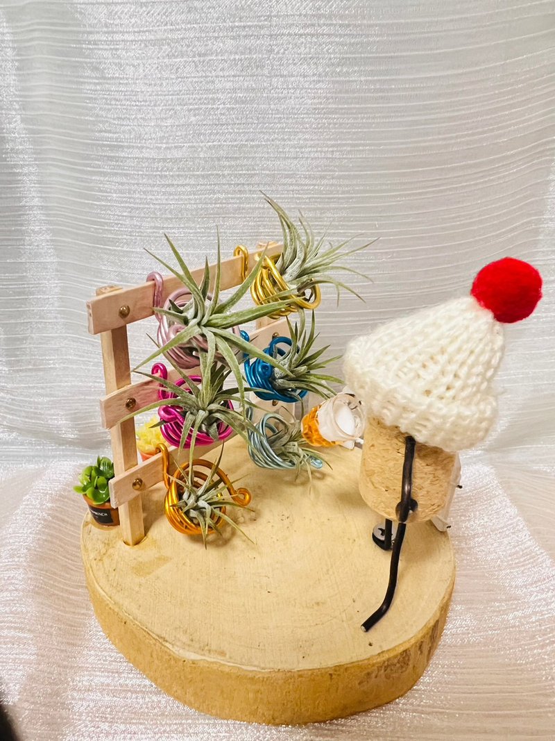 創意空鳳架  空鳳花架花園 辦公室 桌上展示架 - 植栽/盆栽 - 木頭 咖啡色