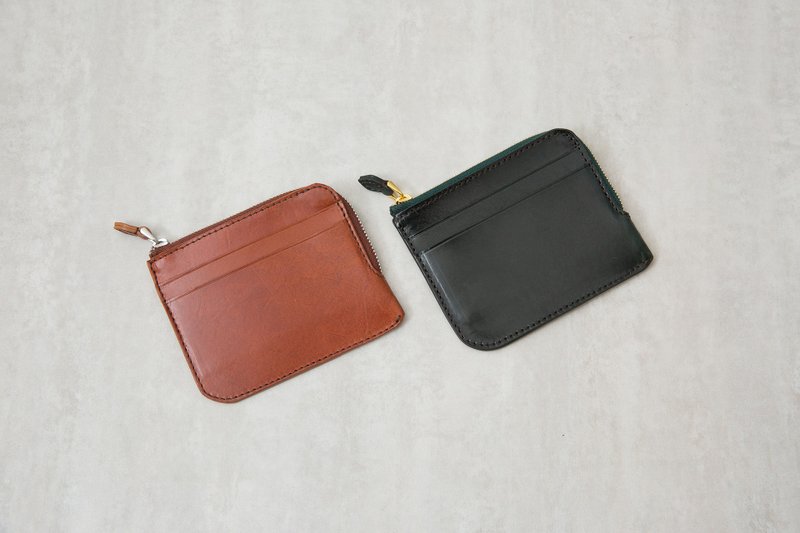 Handmade Leather Card Holder Coin Purse | Handmade by Professionals | Natural Department | Earth Colors | Personalized Gifts - Coin Purses - Genuine Leather Brown