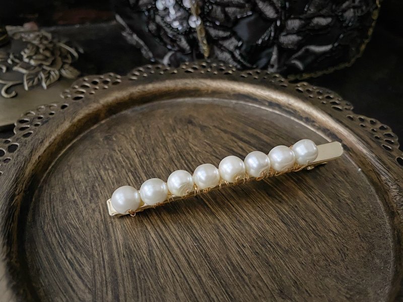 清秀佳人 貝殼珍珠長髮夾 - 髮夾/髮圈 - 珍珠 