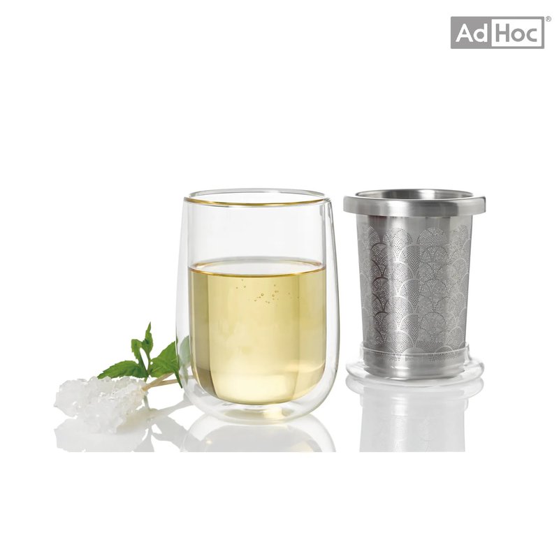 德國AdHoc | 雙層玻璃茶杯(附不鏽鋼濾茶器) - 茶壺/茶杯/茶具 - 不鏽鋼 