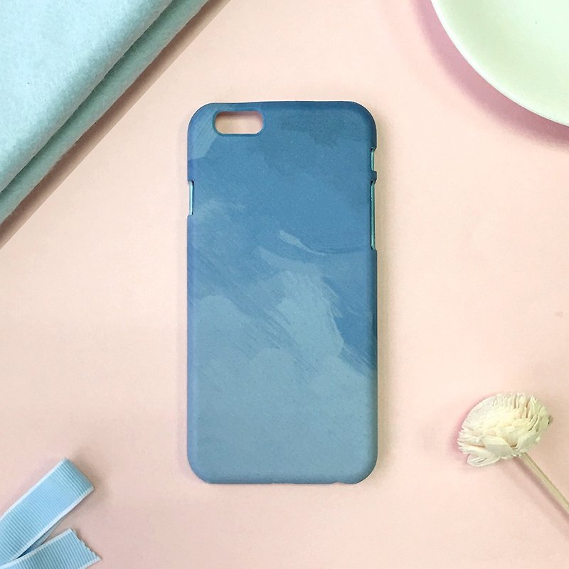 Simple watercolor brush-original mobile phone case / protective cover / Christmas gift - เคส/ซองมือถือ - พลาสติก สีน้ำเงิน