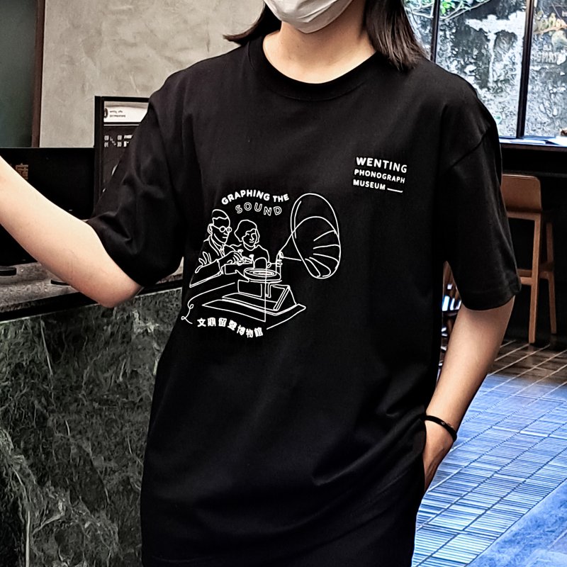 雙面線條款 | T-SHIRT - 帽T/大學T - 棉．麻 黑色