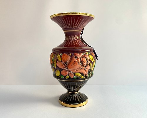 HappyDuckVintage 比利時 1950 年代陶瓷復古花瓶 H. Bequet