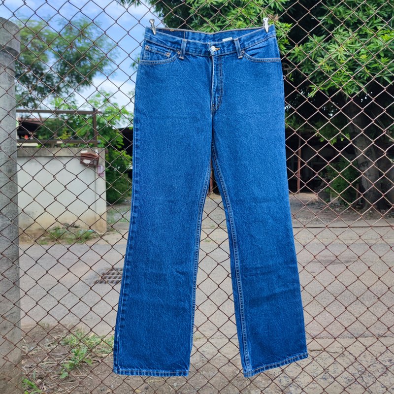 Vintage 90s Levi's 517 Bootcut Blue Denim Jeans  Made in USA - กางเกงขายาว - ผ้าฝ้าย/ผ้าลินิน สีน้ำเงิน