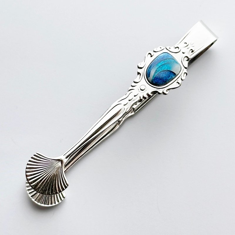 アンティークシュガートング【Marine Blue】 七宝焼のシュガートング 純銀胎有線七宝 - 刀叉/湯匙/餐具組 - 玻璃 藍色