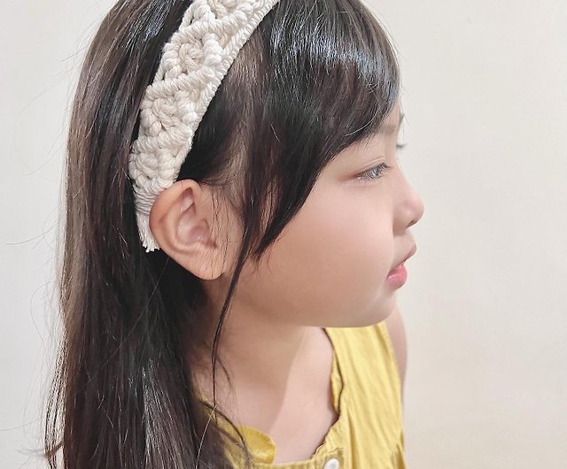 Woven white headband. Macrame braided hair band. Boho bohemian hair  accessories - Shop HappyEcoGifts Hair Accessories - Pinkoi