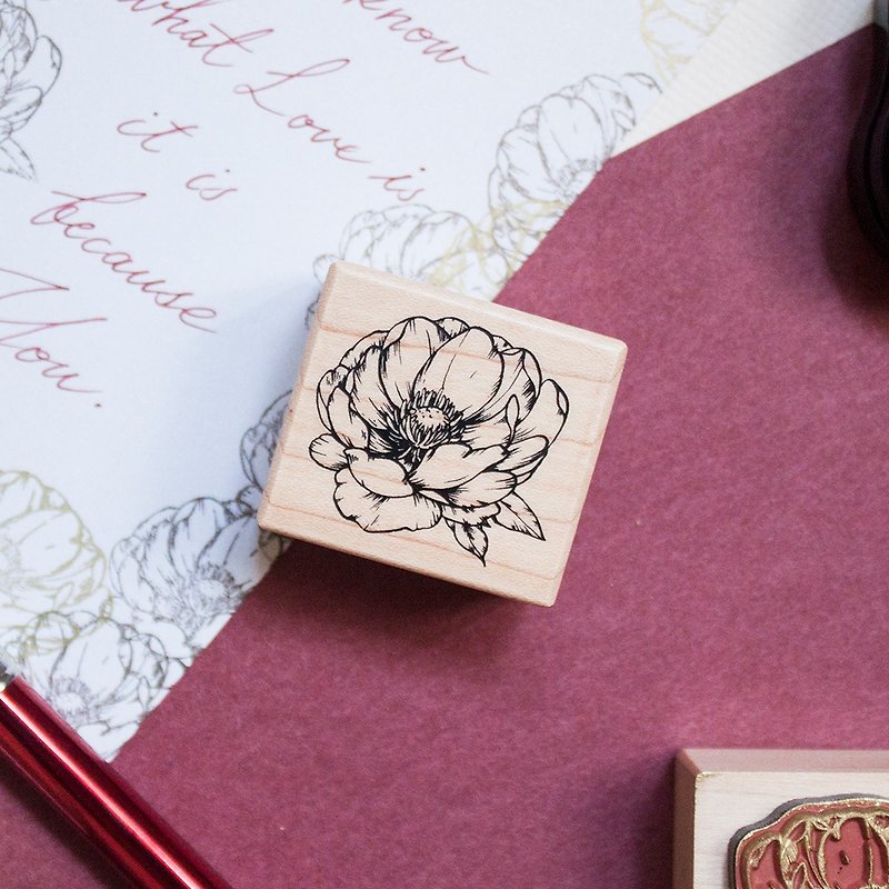 Maple Seal - Peony - Stamps & Stamp Pads - Wood Khaki