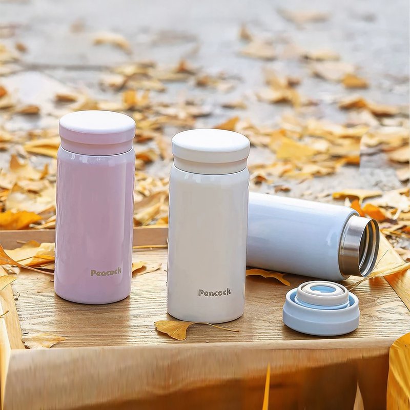 【孔雀Peacock】200ML超輕量不鏽鋼保冷保溫杯 亮白 - 保溫瓶/保溫杯 - 不鏽鋼 白色
