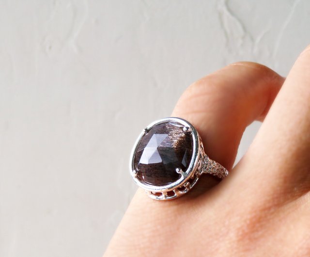 サンストーン リング Black Sunstone Ring - ショップ NATSU WORKS