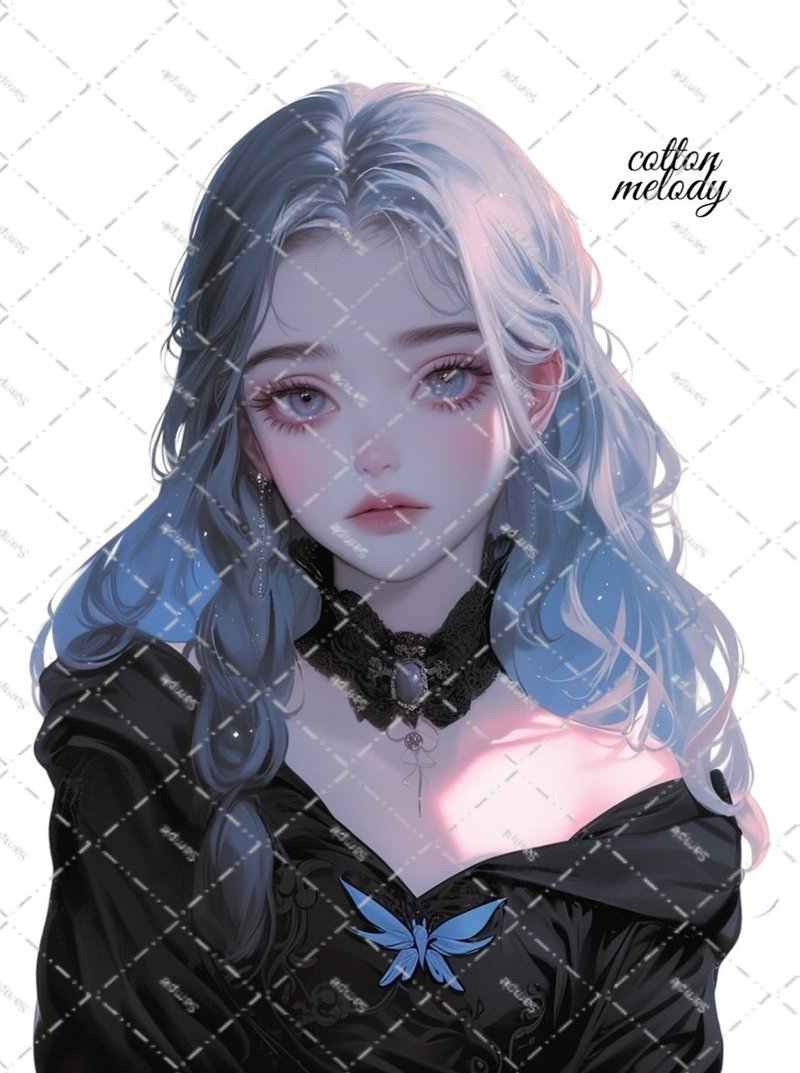 original sticker no.2287 人物ステッカー オリジナルステッカー オリジナル人物ステッカー 装飾ステッカー cotton melody - 貼紙 - 紙 