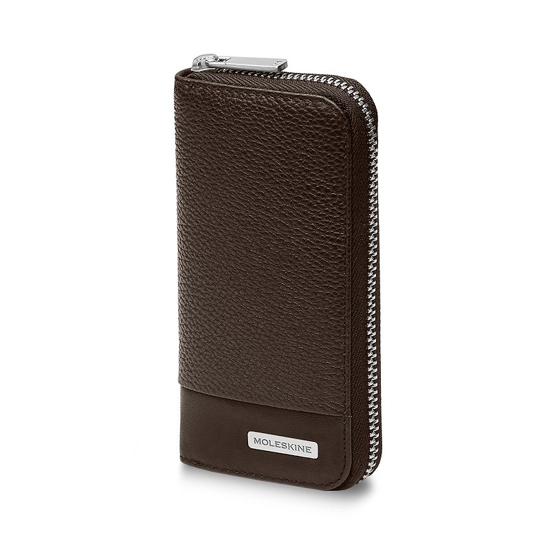 MOLESKINE Classic Match Leather Key Case-Dark Coffee - Passport Holders & Cases - Genuine Leather Brown