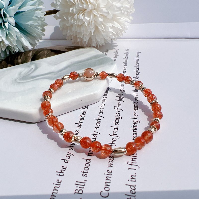 Golden Sun | Sun Stone| Orange Moonlight | Customized Bracelet - สร้อยข้อมือ - คริสตัล 