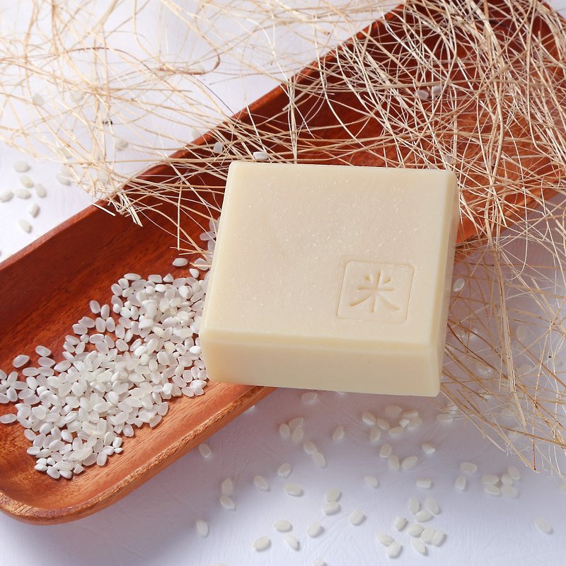 酵素系列手工皂/肥皂 -- "花東縱谷米香皂"  全膚質適用 - 沐浴露/番梘 - 植物．花 白色