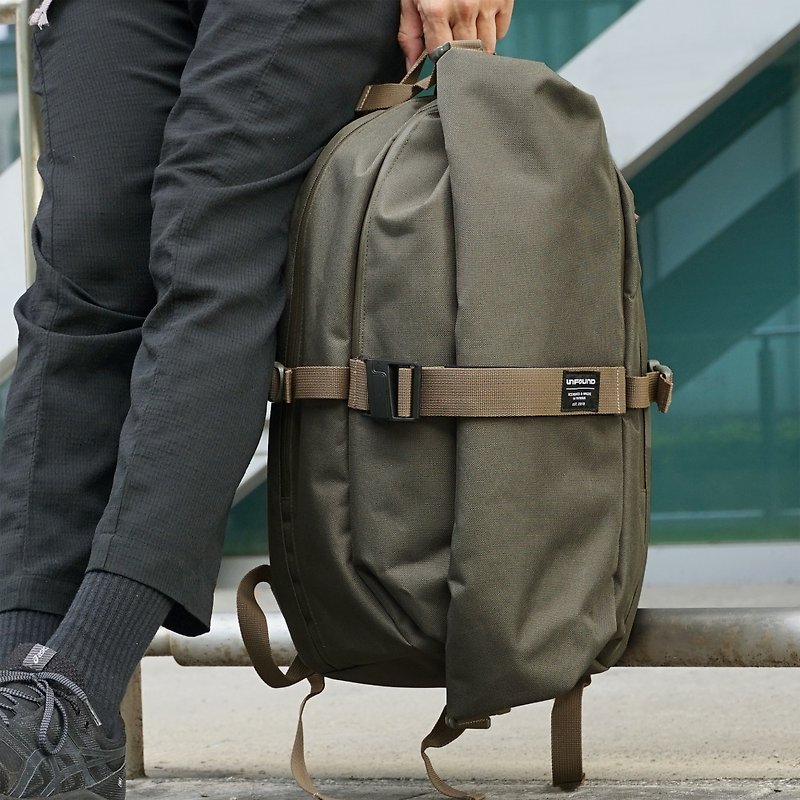 Add-and-subtract Backpack - Large Capacity/Independent Laptop Layer - Green - กระเป๋าเป้สะพายหลัง - วัสดุกันนำ้ สีเขียว
