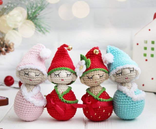 あみぐるみ柄クリスマスgnomesかぎ針編みクリスマスツリー飾りdiy