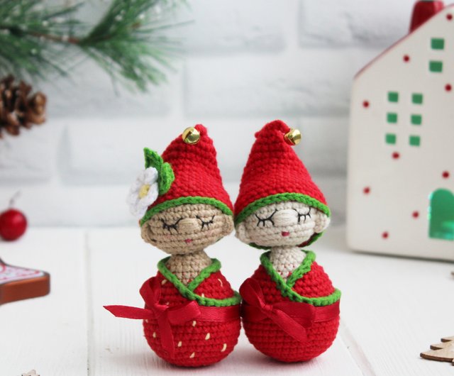 あみぐるみ柄クリスマスgnomesかぎ針編みクリスマスツリー飾りdiy