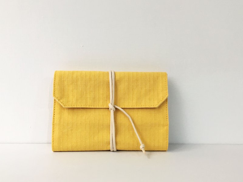 A6 strap type cloth book clothing__cream yellow__*can be washed*a pen plug * a pocket - Notebooks & Journals - Cotton & Hemp Yellow