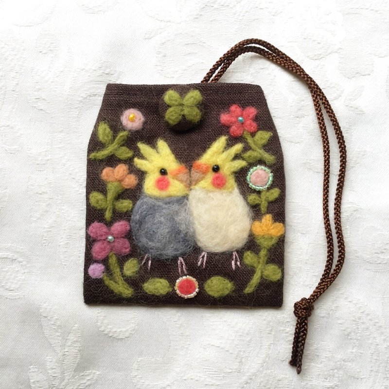 amulet bag of cockatiel - Other - Cotton & Hemp Brown