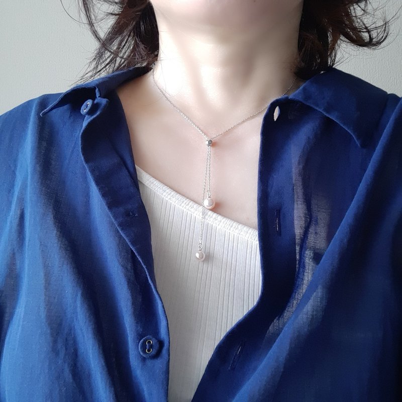 SV スライドネックレス あこや真珠 パールネックレス　あこやパール　日本の真珠 pearl necklace 珍珠項鍊 珍珠项链 진주목걸이 - 項鍊 - 珍珠 