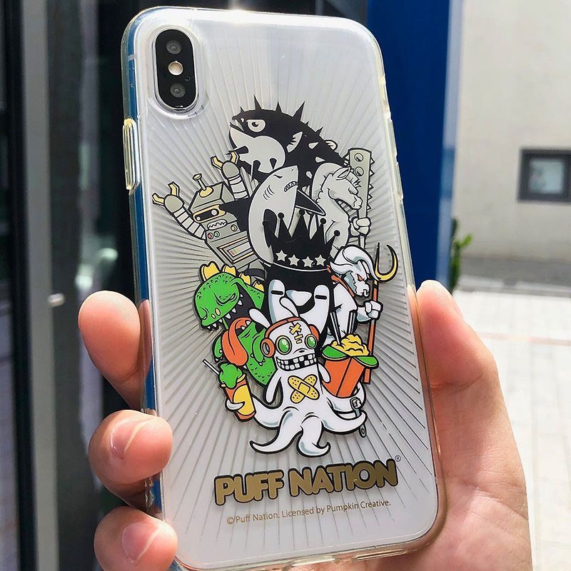iPhone XS/X Puff Nation企鵝 街頭風 雙層印刷 防摔手機套手機殼 - 手機殼/手機套 - 矽膠 透明