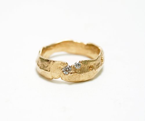 YUNSHAO Jewelry 老歪創作室 【Coal 系列】 #a230 寶石14K金巖戒指(9號)-金工手作銀飾