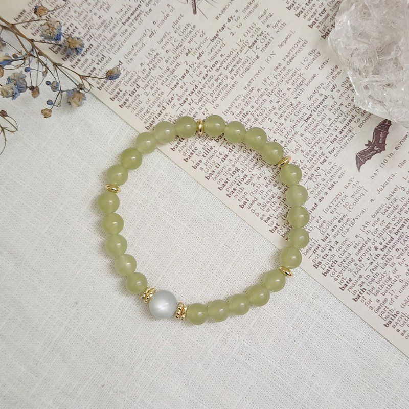 Xiuyu/Green Moonlight Natural Stone Bracelet - Bracelets - Gemstone Green