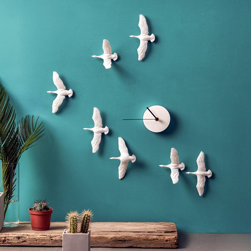 haoshi good thing design migratory bird clock-V form wall clock design for home - นาฬิกา - เรซิน 