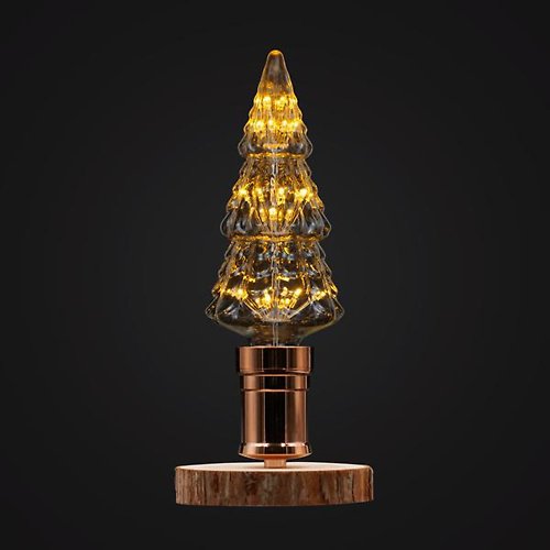 Light With Shade 聖誕樹 LED 燈泡木枱燈 香港製作 手作復古家居餐廳 設計品