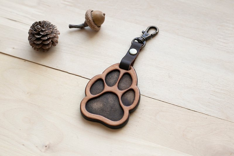 Pet Keychain | Dog Collar Keychain | Dog Paw Keychain | Leather Keychain Tag - Clothing & Accessories - Genuine Leather 