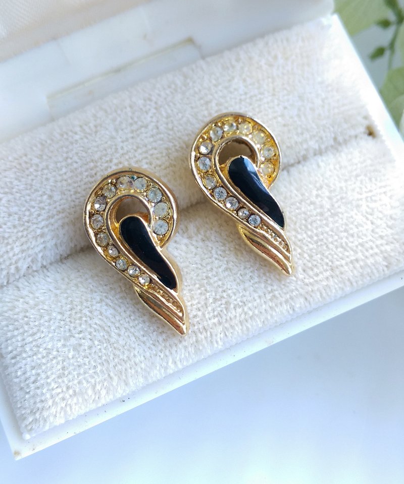 Vintage Jewelry 西洋古董飾品 摩登 小巧 小知性 針式耳環 - 耳環/耳夾/耳骨夾 - 其他金屬 金色