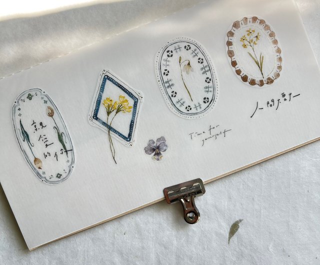水彩画風押し花 / ツヤありPETテープ（透明剥離紙付）/ 幅4cm