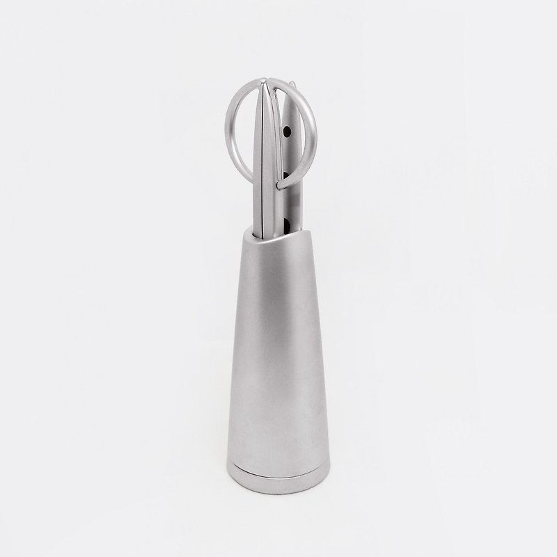 [Special offer] Early ancient pieces-German minimalist cone-shaped double-tool holder business combination | Lerche - กรรไกร - โลหะ สีเงิน