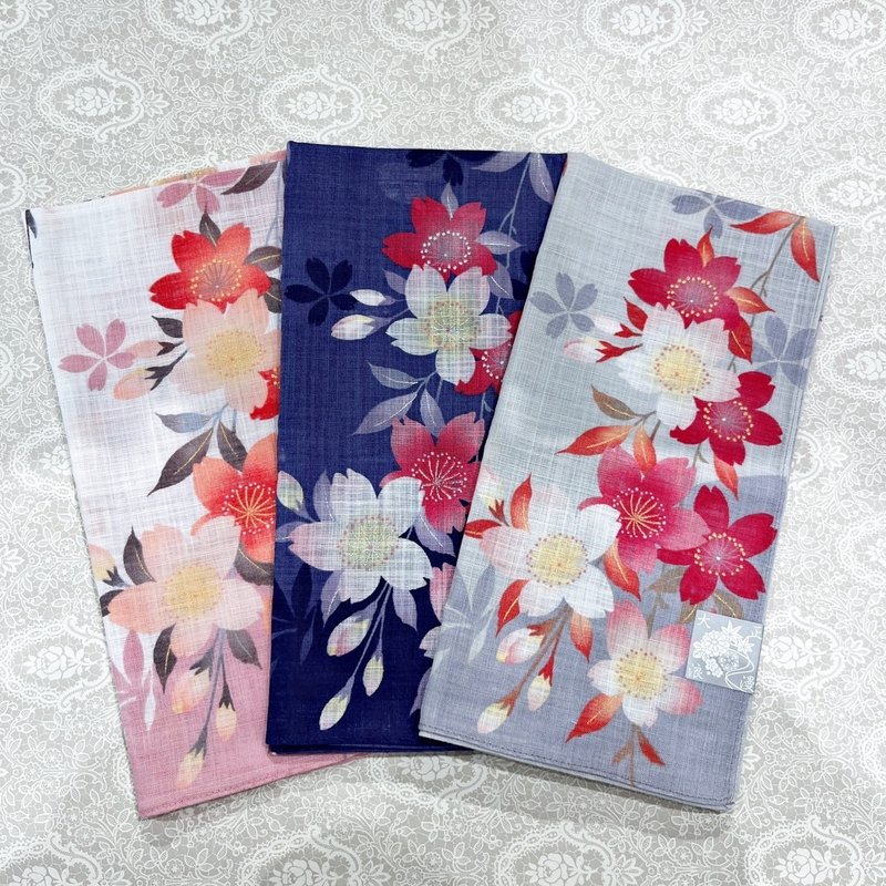 Kyoto Handkerchief-Taisho Romantic Series-Sakura - ผ้าเช็ดหน้า - ผ้าฝ้าย/ผ้าลินิน 