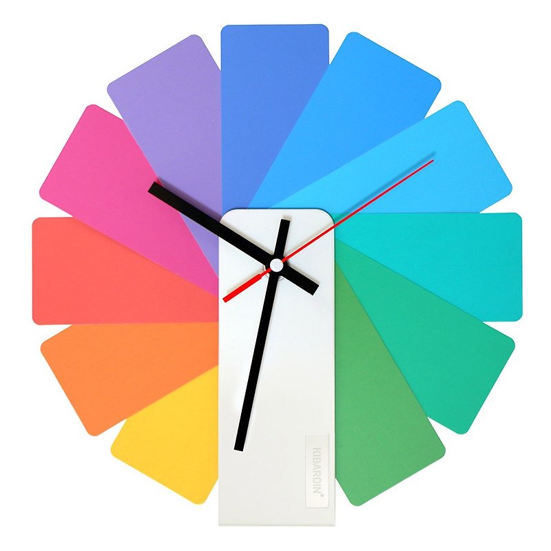 Czech Kibardin Variety Clock / Color Fan / White Body - นาฬิกา - พลาสติก หลากหลายสี