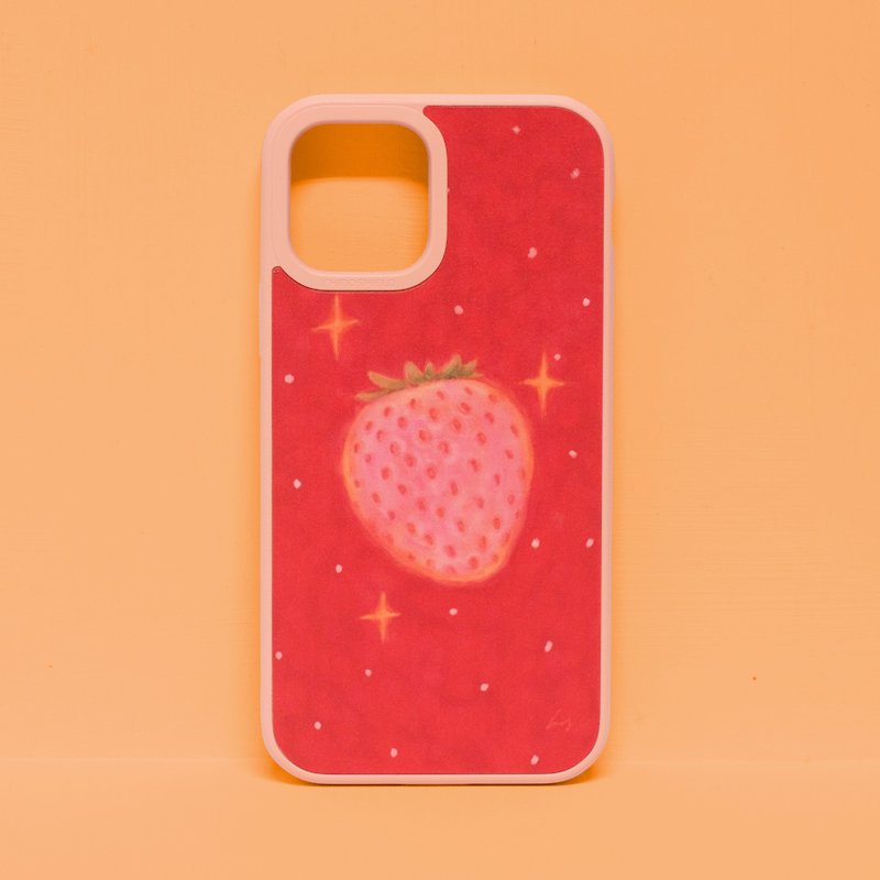 Strawberry Jam/Rhino Shield-Anti-fall iPhone15/14/13/12/11/pro mobile phone case - เคส/ซองมือถือ - พลาสติก สีแดง