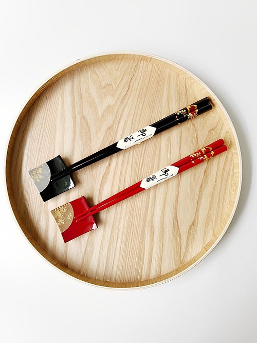 東京食器 - 讓你的料理變漂亮 【結婚禮物】富士櫻 木製漆器 夫妻筷&筷架組