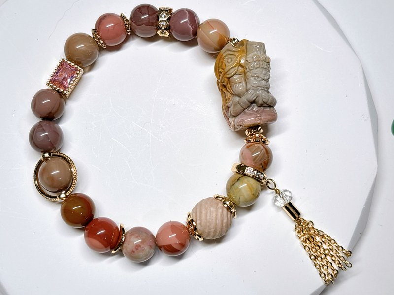 Serene Sands | Zanglam. Designer Bracelet | Alashan Agate. 14k Gold-Filled Findings - สร้อยข้อมือ - หยก หลากหลายสี
