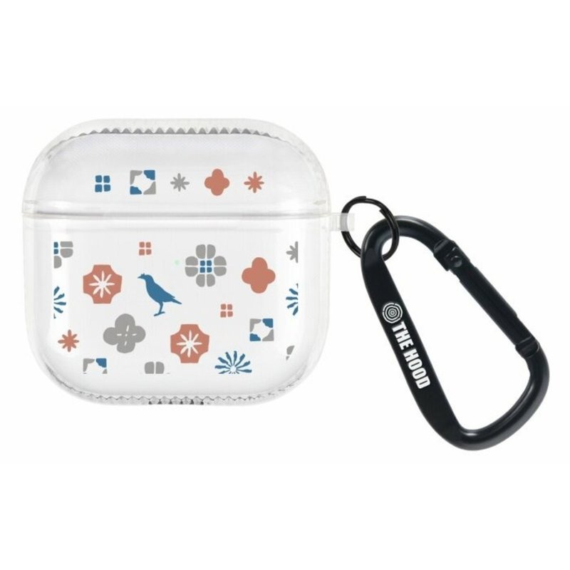 【預購】印花樂 AirPods防摔保護殼(附扣環)/經典花色/珊瑚紅藍 - AirPods/耳機保護套 - 其他材質 透明