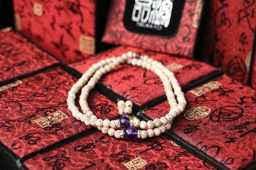 星月菩提子6mm圓珠108顆天然紫水晶隔珠佛珠念珠客製化串珠TIBUKKYO德榕