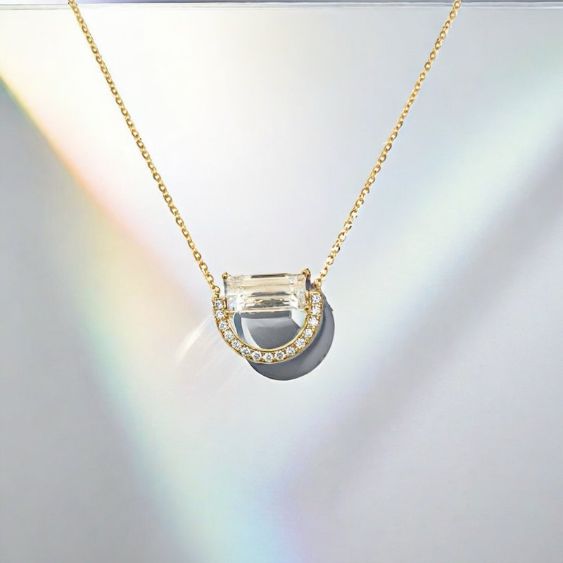 moonstone horseshoe necklace - สร้อยคอ - เครื่องประดับ 