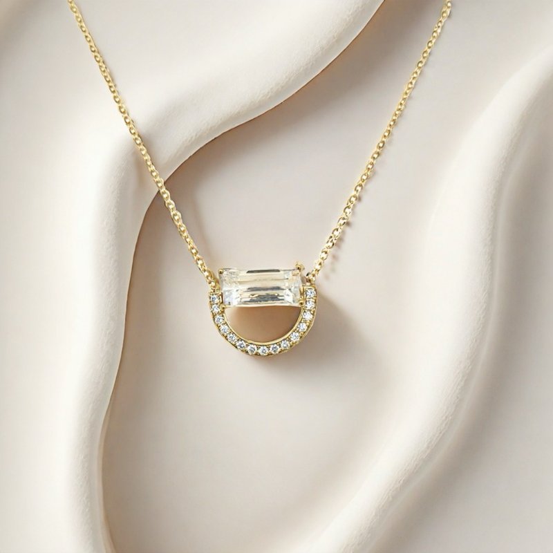 moonstone horseshoe necklace - Necklaces - Precious Metals 